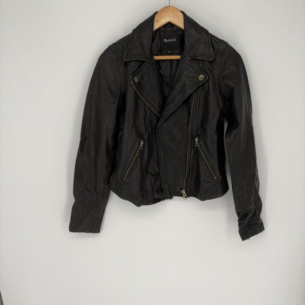 Madewell Leather Biker Jacket with Zip Details